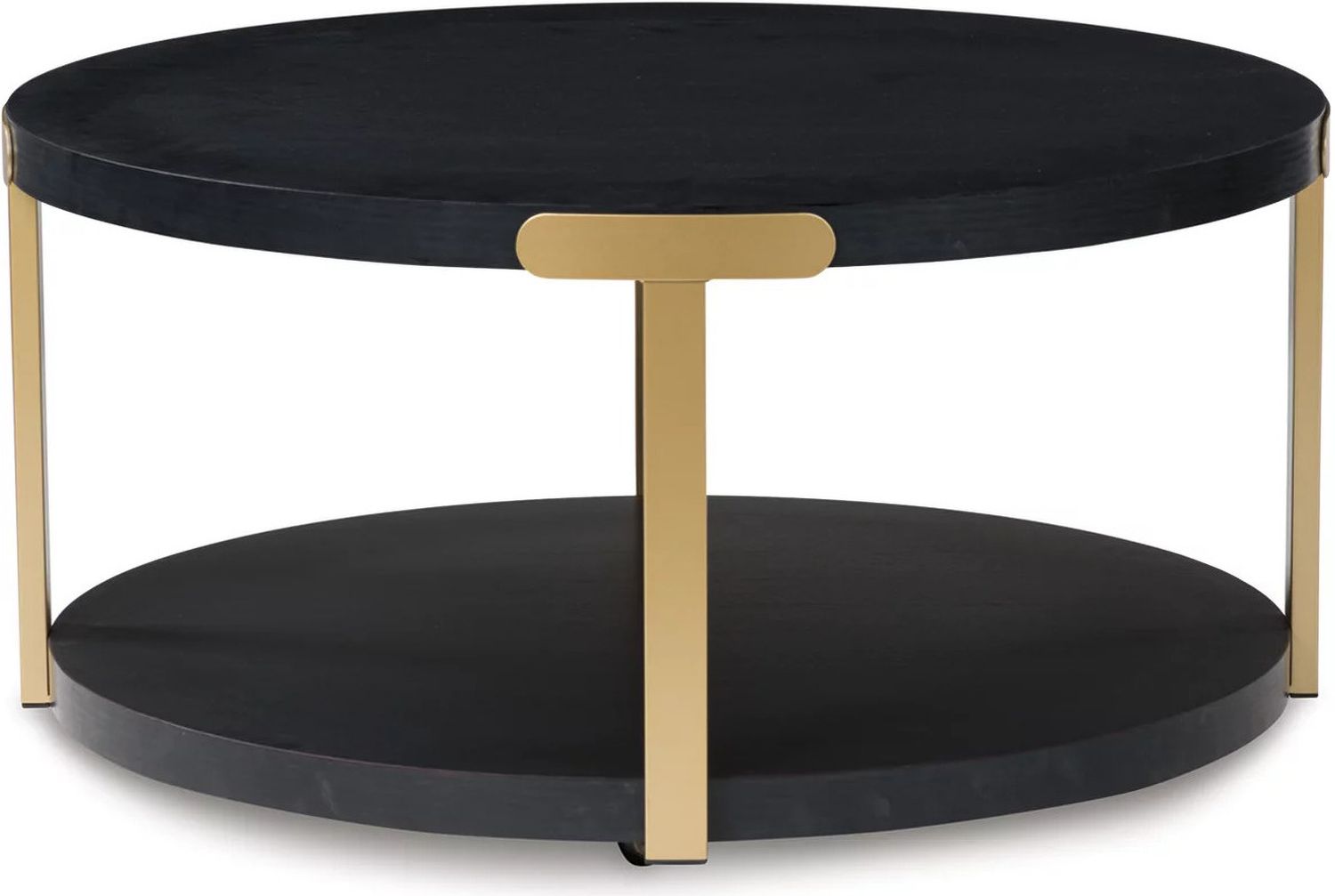 Shylore Table Set of 3 In Brass and Black T41013