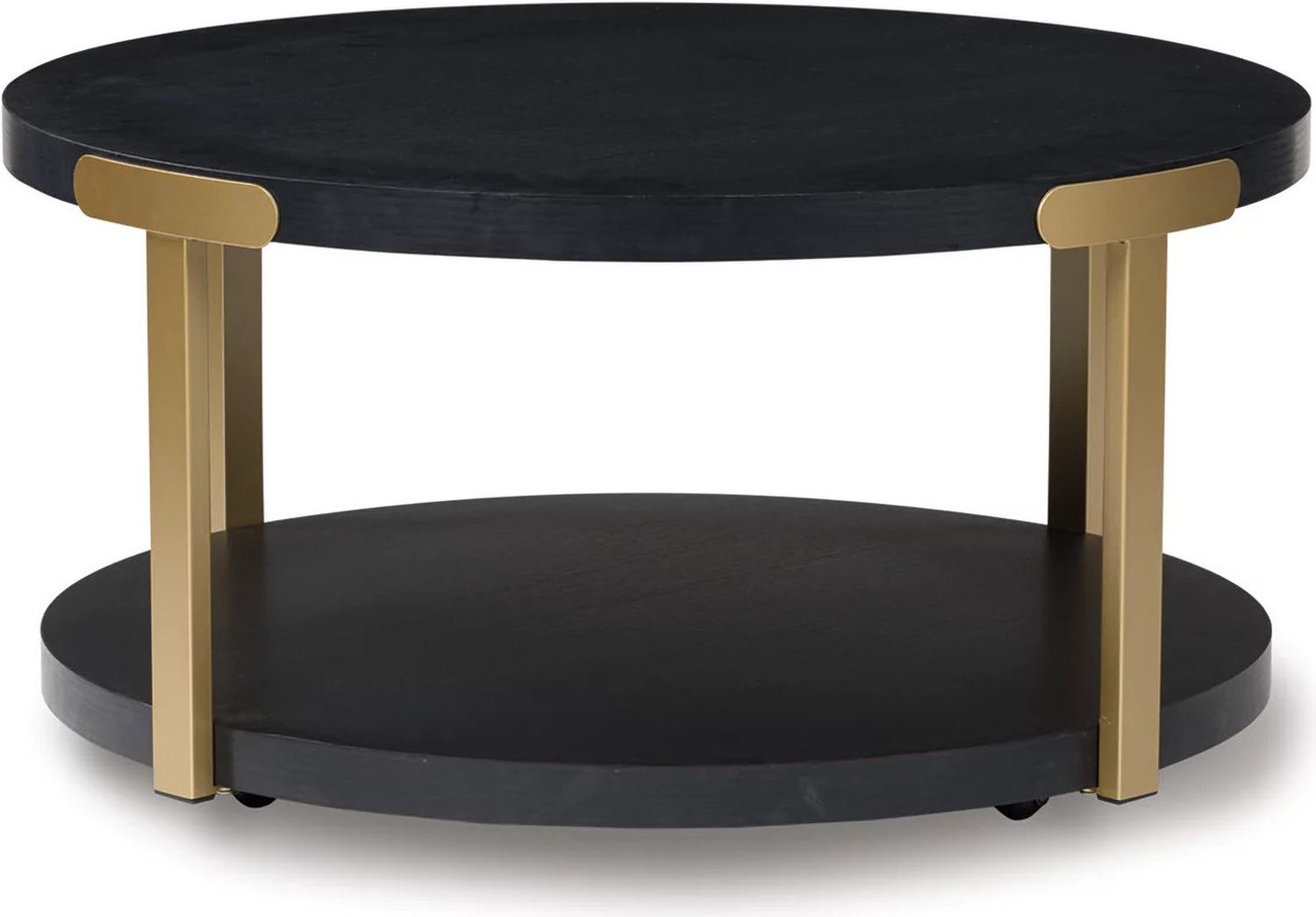 Shylore Table Set of 3 In Brass and Black T41013