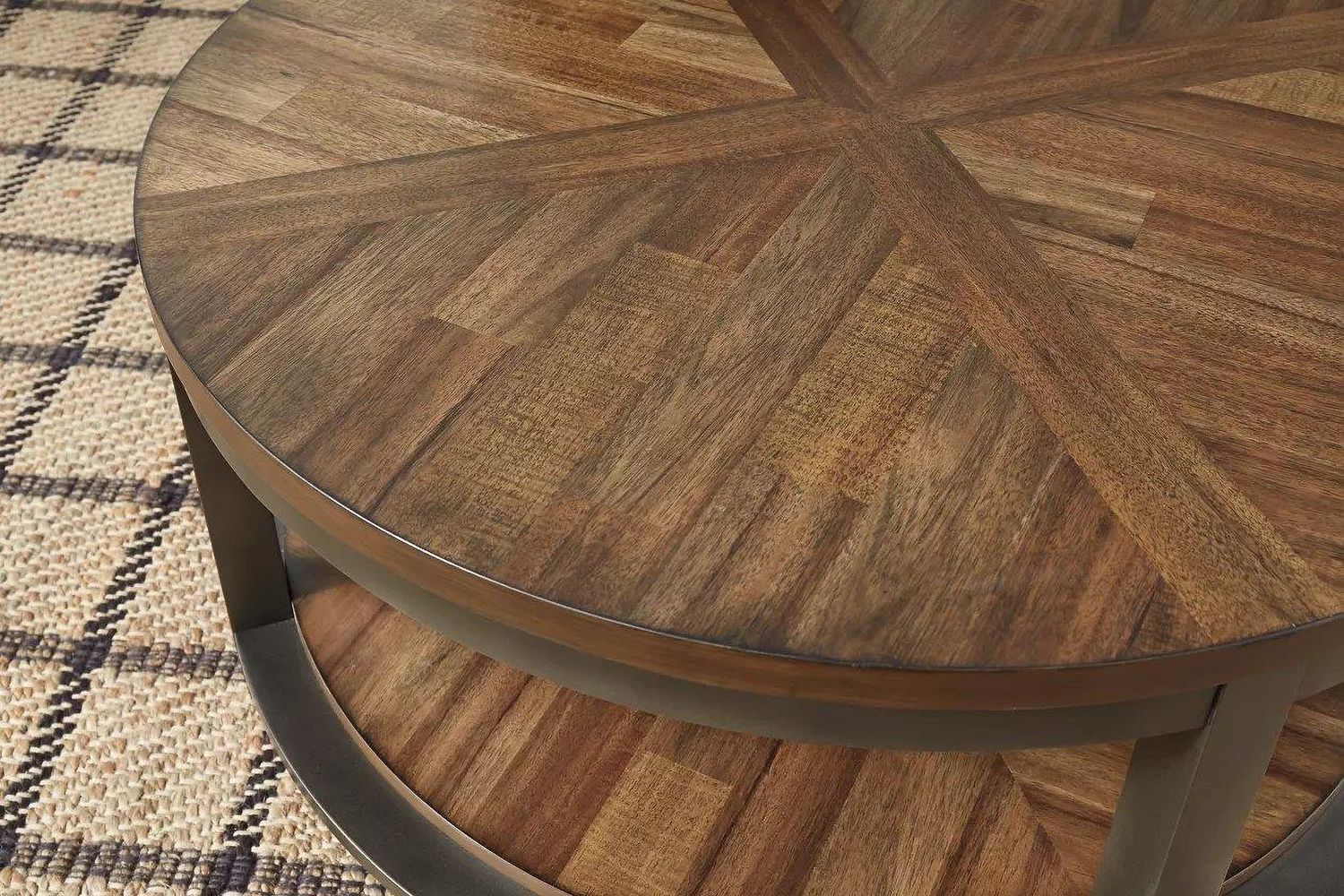 Roybeck Light Brown and Bronze 3 Piece Occasional Table Set T41113