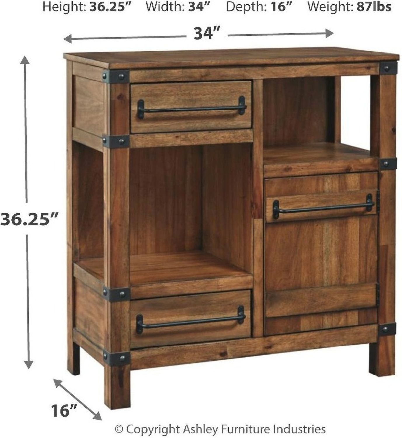 Roybeck Light Brown And Bronze Accent Cabinet T41140