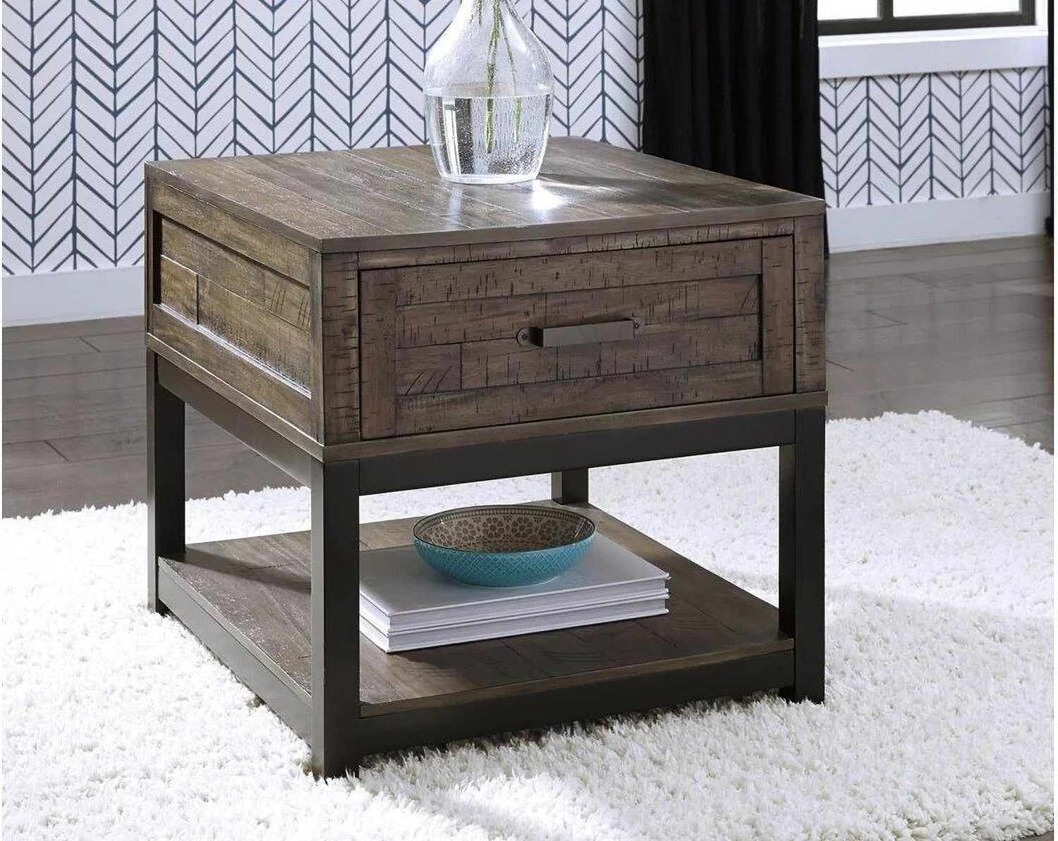 Johurst Grayish Brown End Table T4443