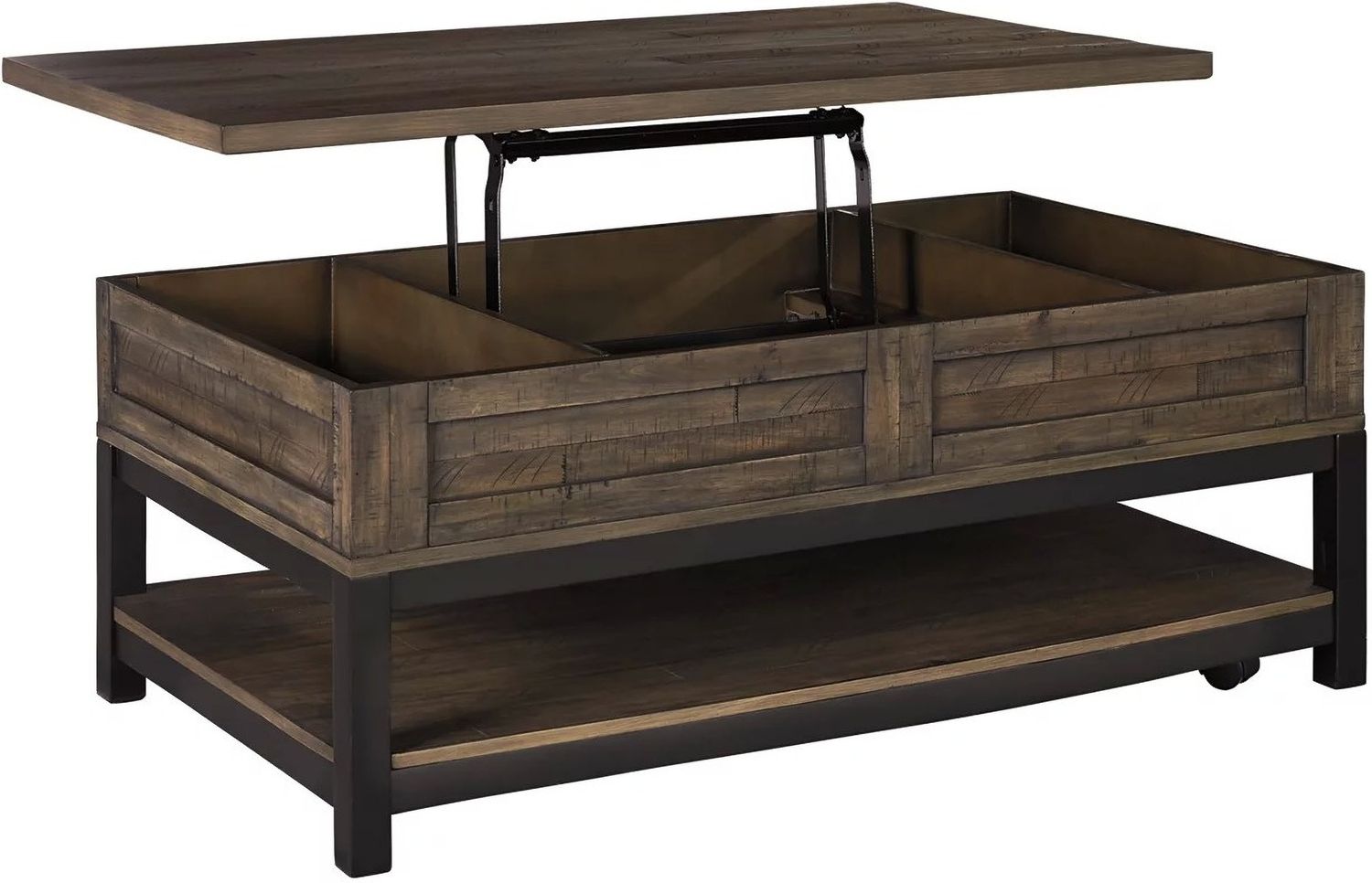 Johurst Grayish Brown Coffee Table Lift Top T4449