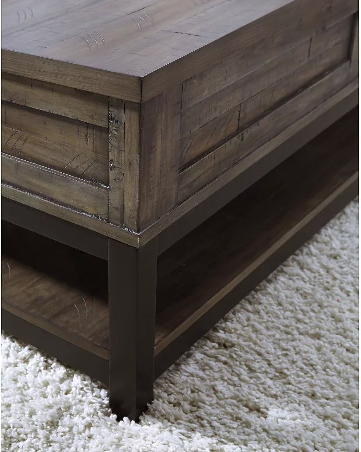 Johurst Grayish Brown Coffee Table Lift Top T4449