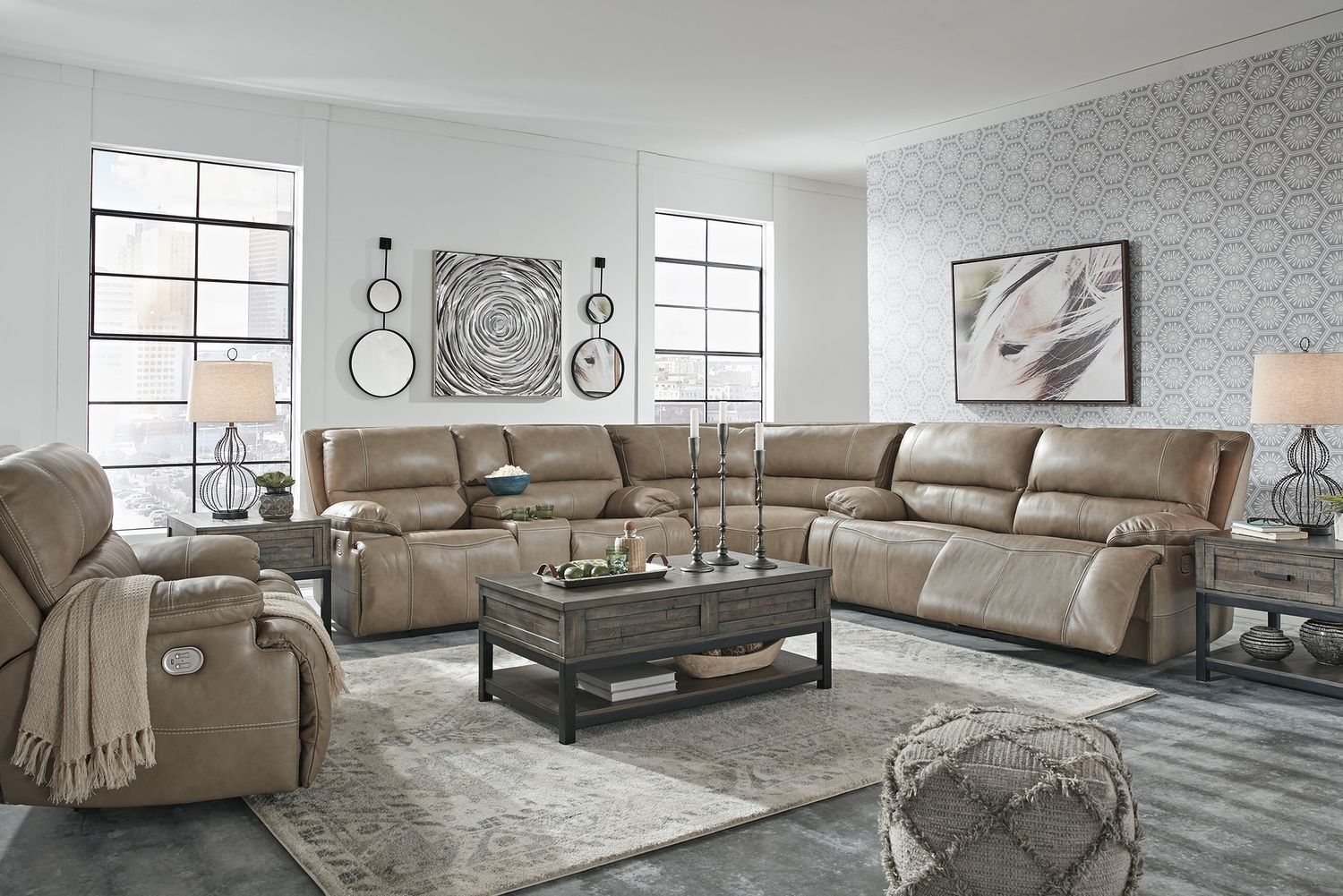 Johurst Grayish Brown Coffee Table Lift Top T4449