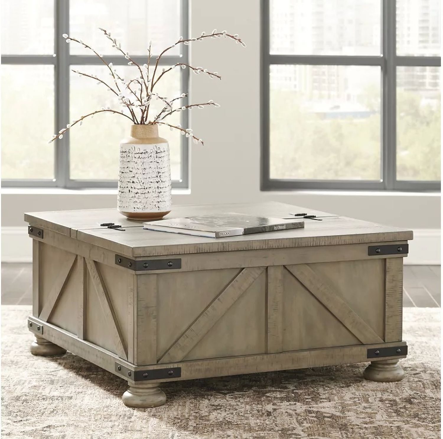 Aldwin Gray Storage Cocktail Table T45720