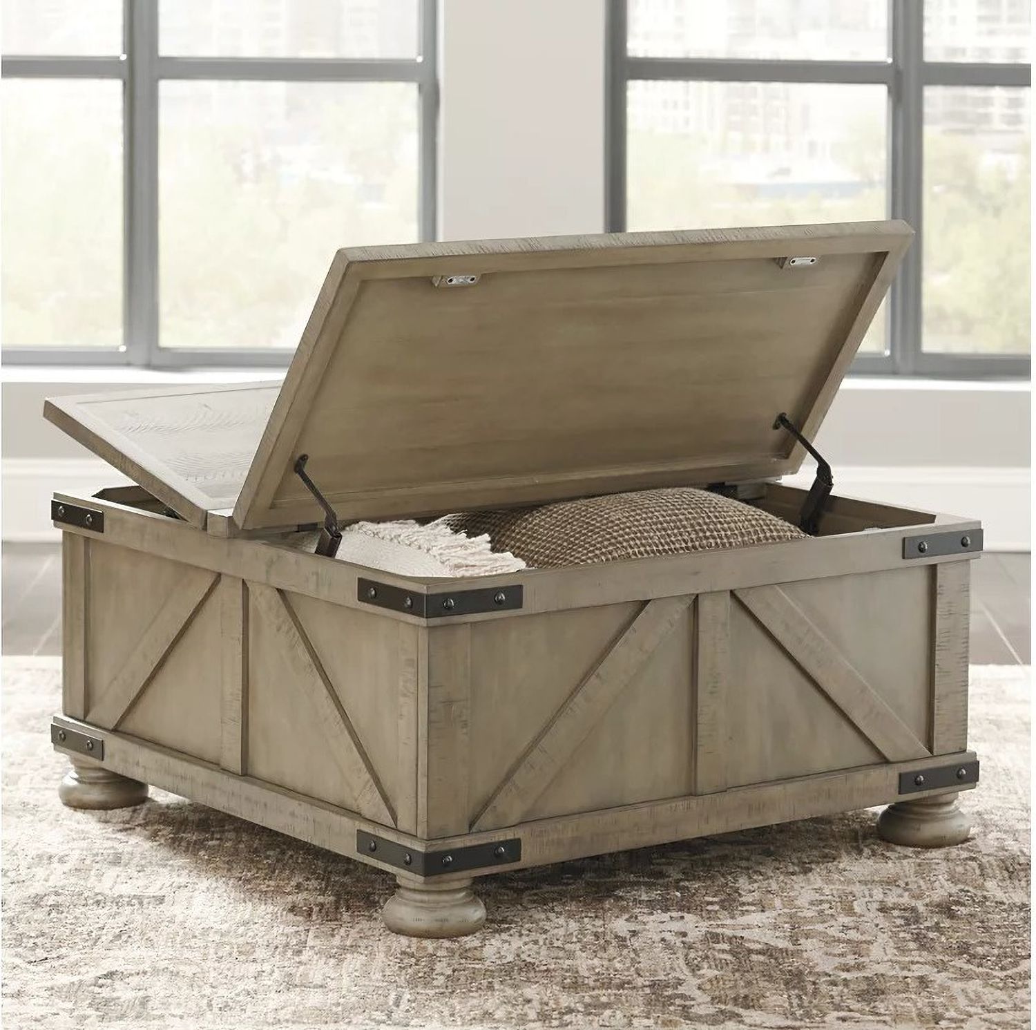 Aldwin Gray Storage Cocktail Table T45720