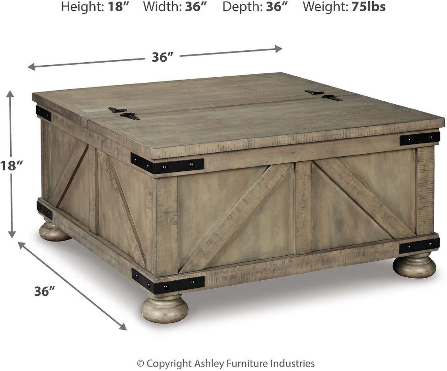 Aldwin Gray Storage Cocktail Table T45720