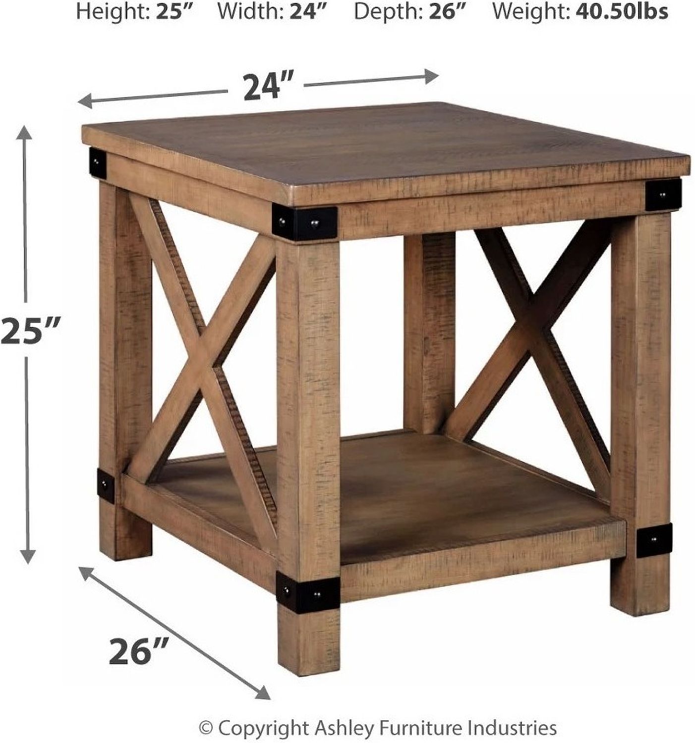 Aldwin Gray Rectangular 1 Shelf End Table T4573