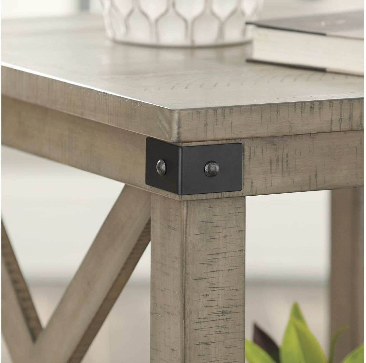 Aldwin Gray Rectangular 1 Shelf End Table T4573