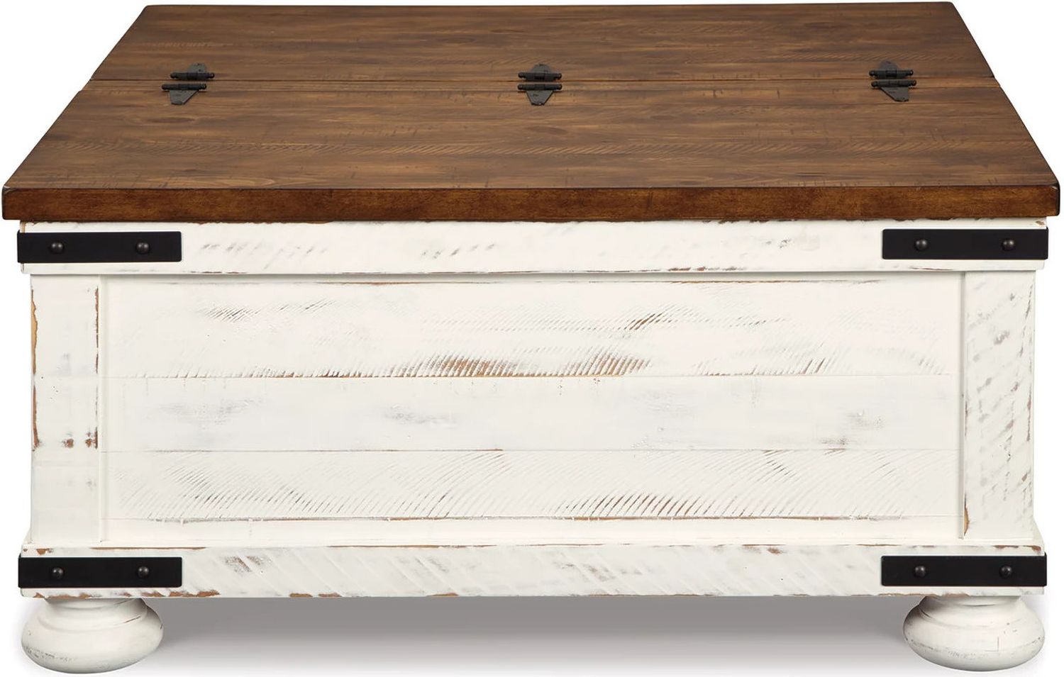 Wystfield White and Brown Cocktail Table with Storage T45920