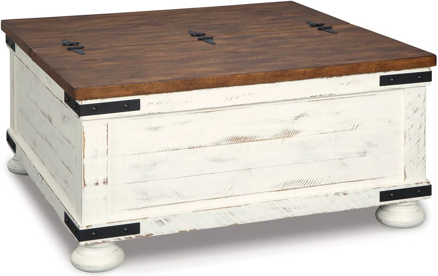 Wystfield White and Brown Cocktail Table with Storage T45920