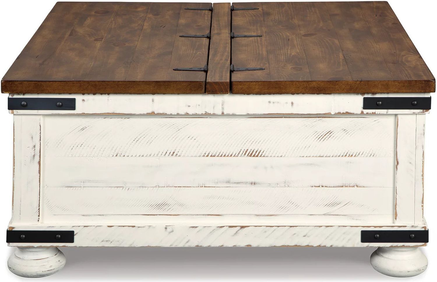 Wystfield White and Brown Cocktail Table with Storage T45920