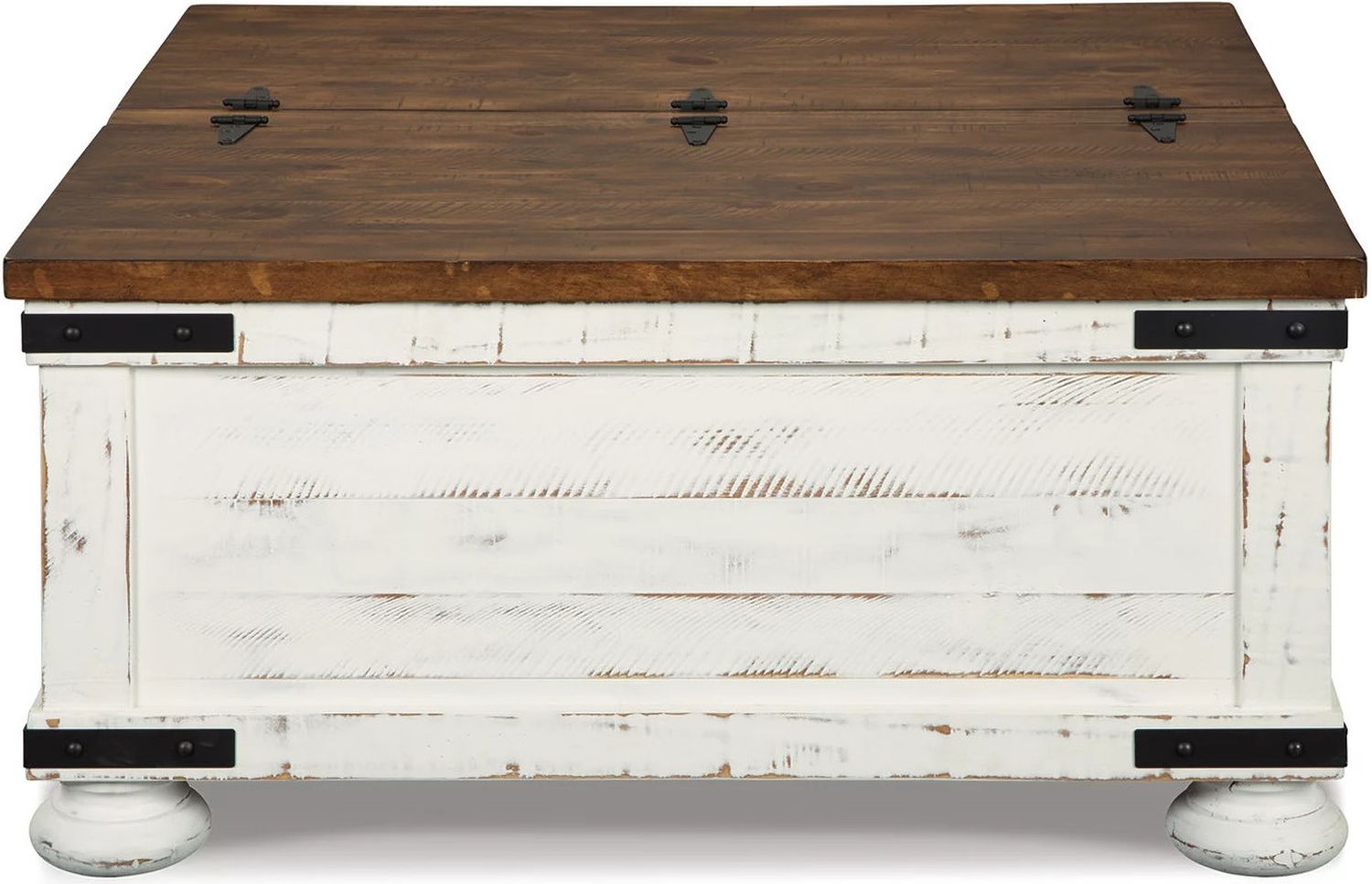 Wystfield White and Brown Cocktail Table with Storage T45920