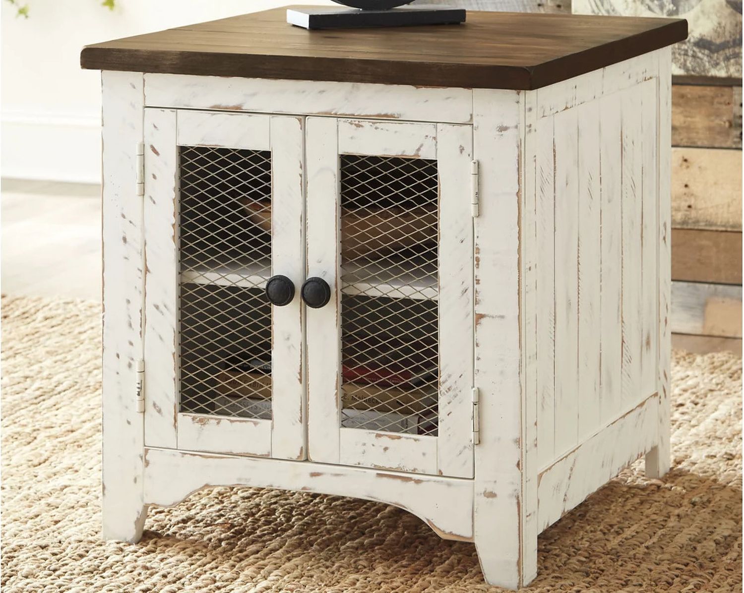 Wystfield White and Brown Rectangular End Table T4593