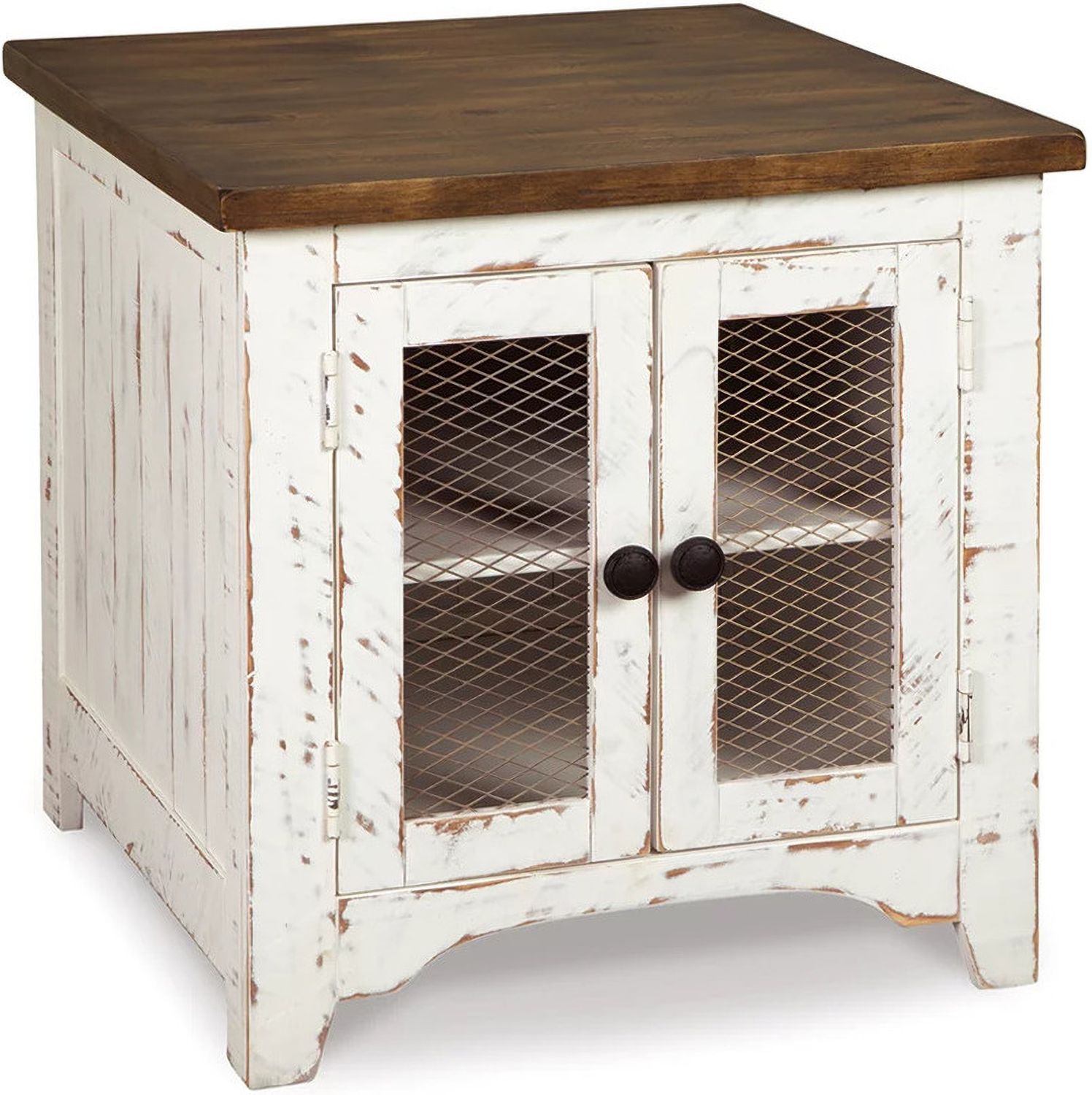 Wystfield White and Brown Rectangular End Table T4593