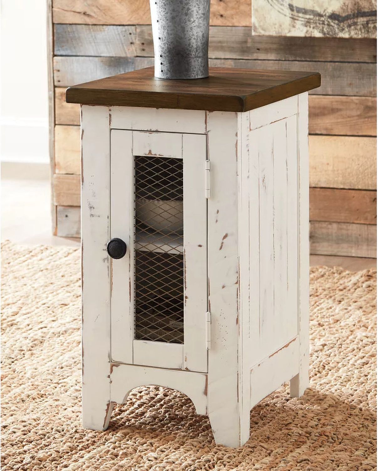 Wystfield White and Brown Chair Side End Table T4597