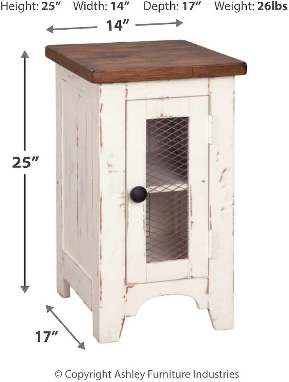 Wystfield White and Brown Chair Side End Table T4597
