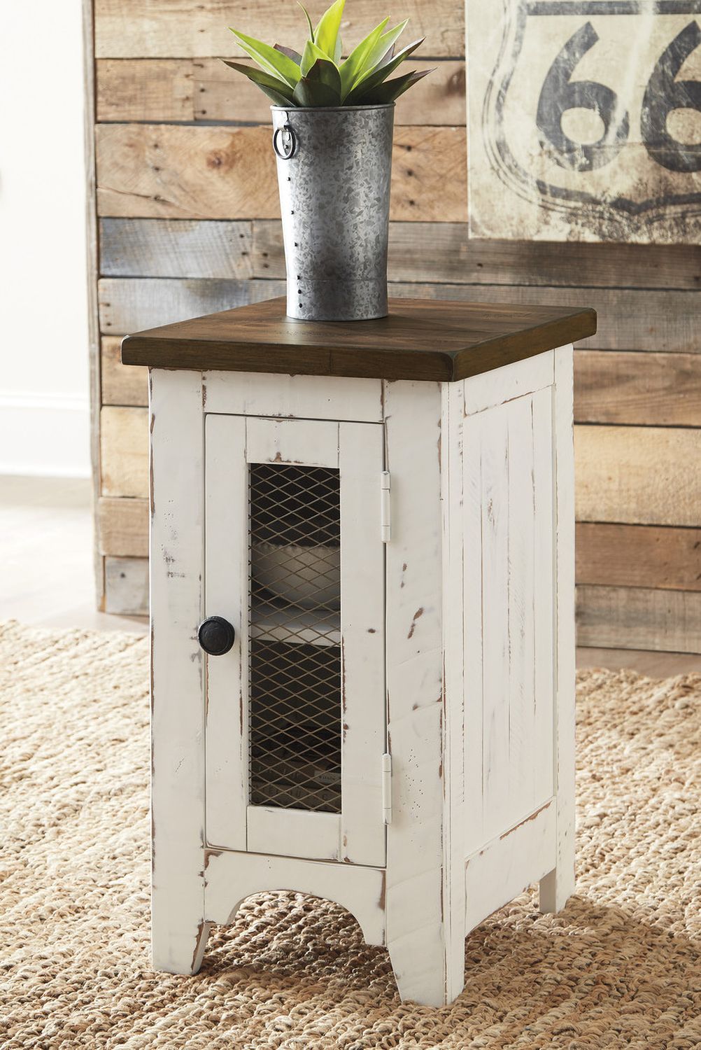 Wystfield White and Brown Chair Side End Table T4597