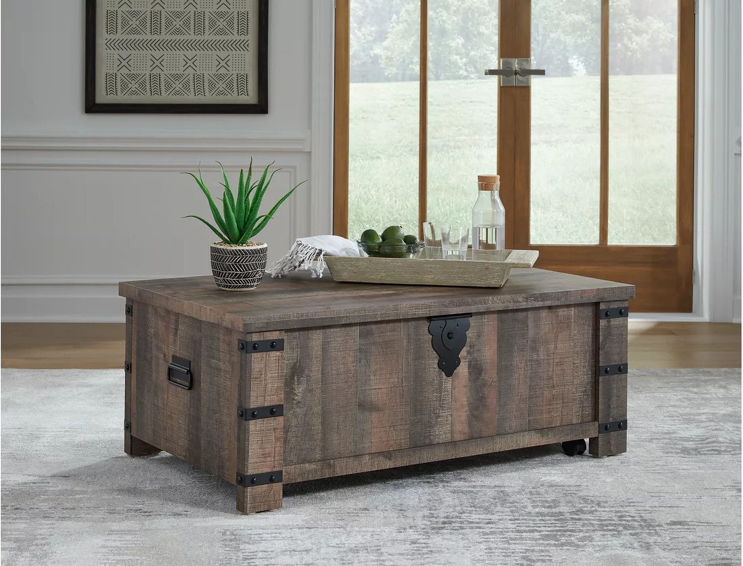 Hollum Rustic Brown Lift Top Cocktail Table T4669