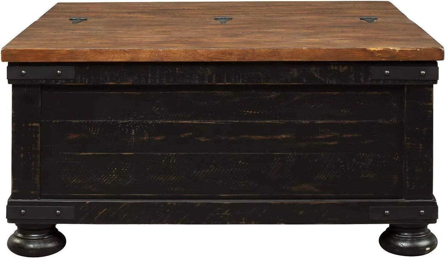 Valebeck Black and Brown Square Lift Top Cocktail Table T46800