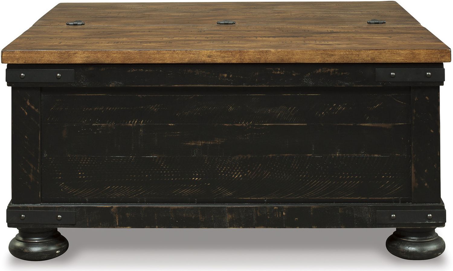 Valebeck Black and Brown Square Lift Top Cocktail Table T46800