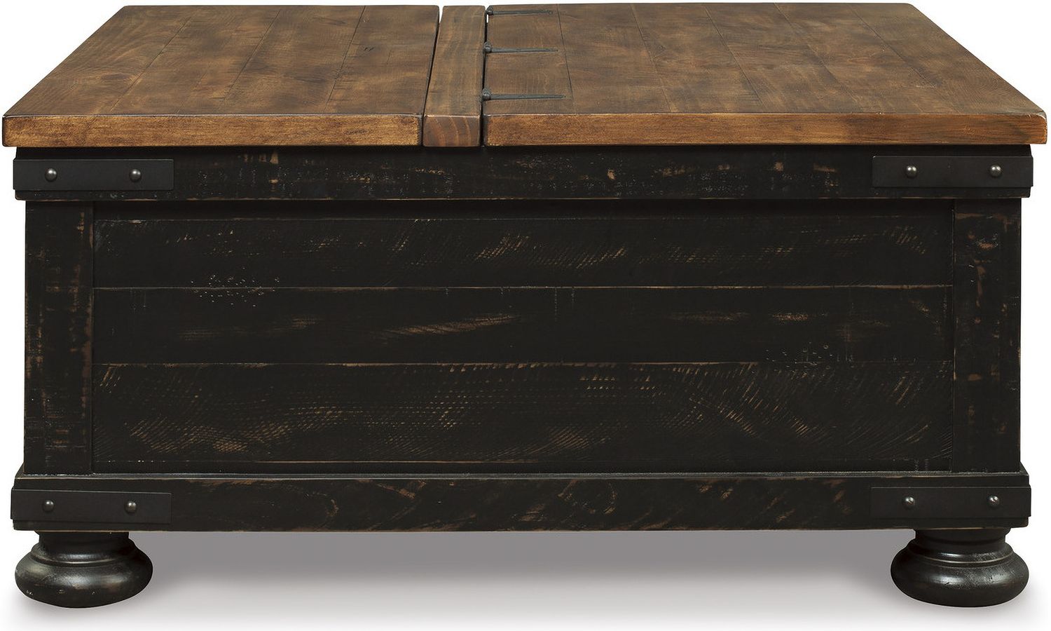 Valebeck Black and Brown Square Lift Top Cocktail Table T46800