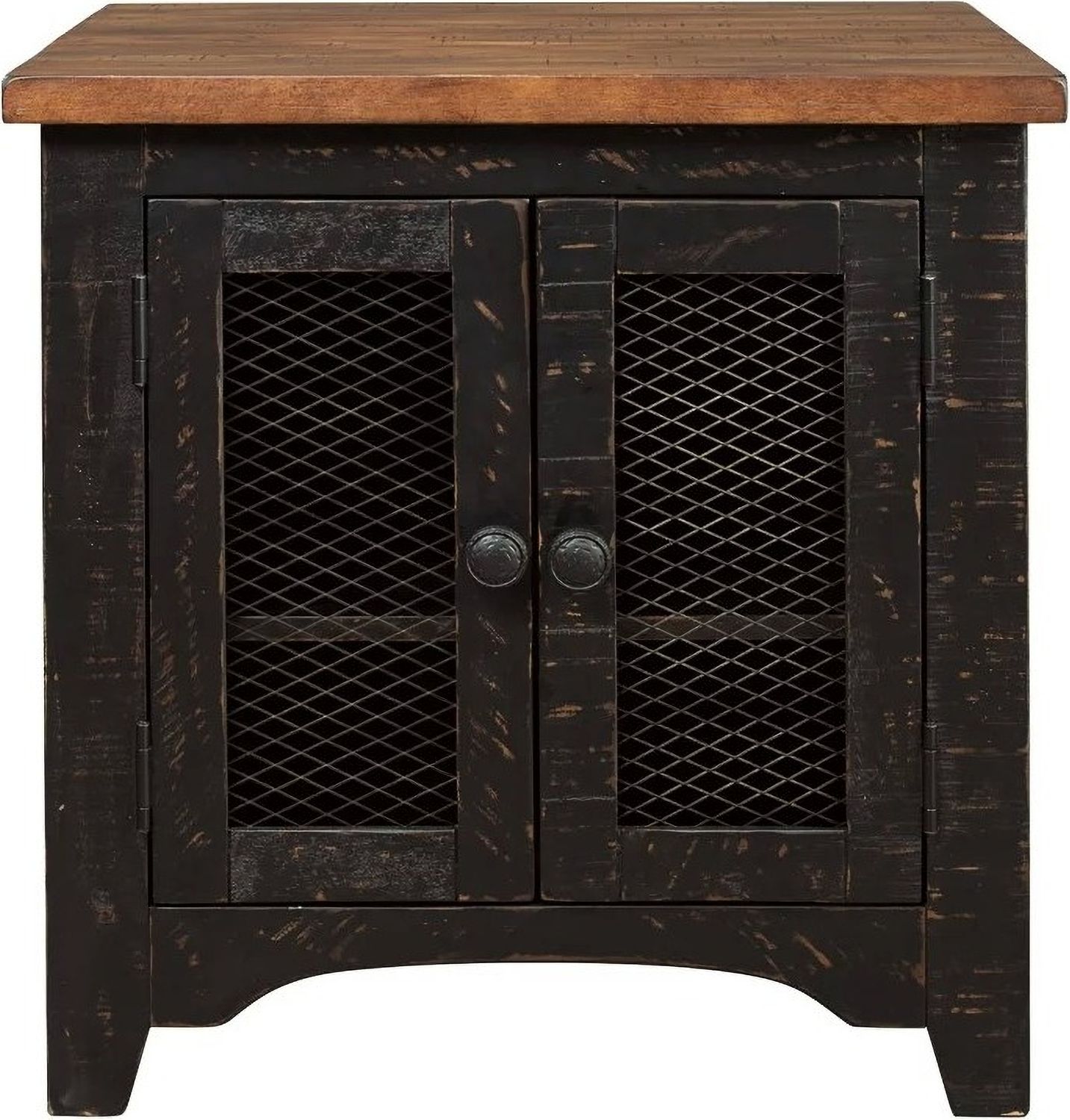 Valebeck Black and Brown Rectangular End Table T4683