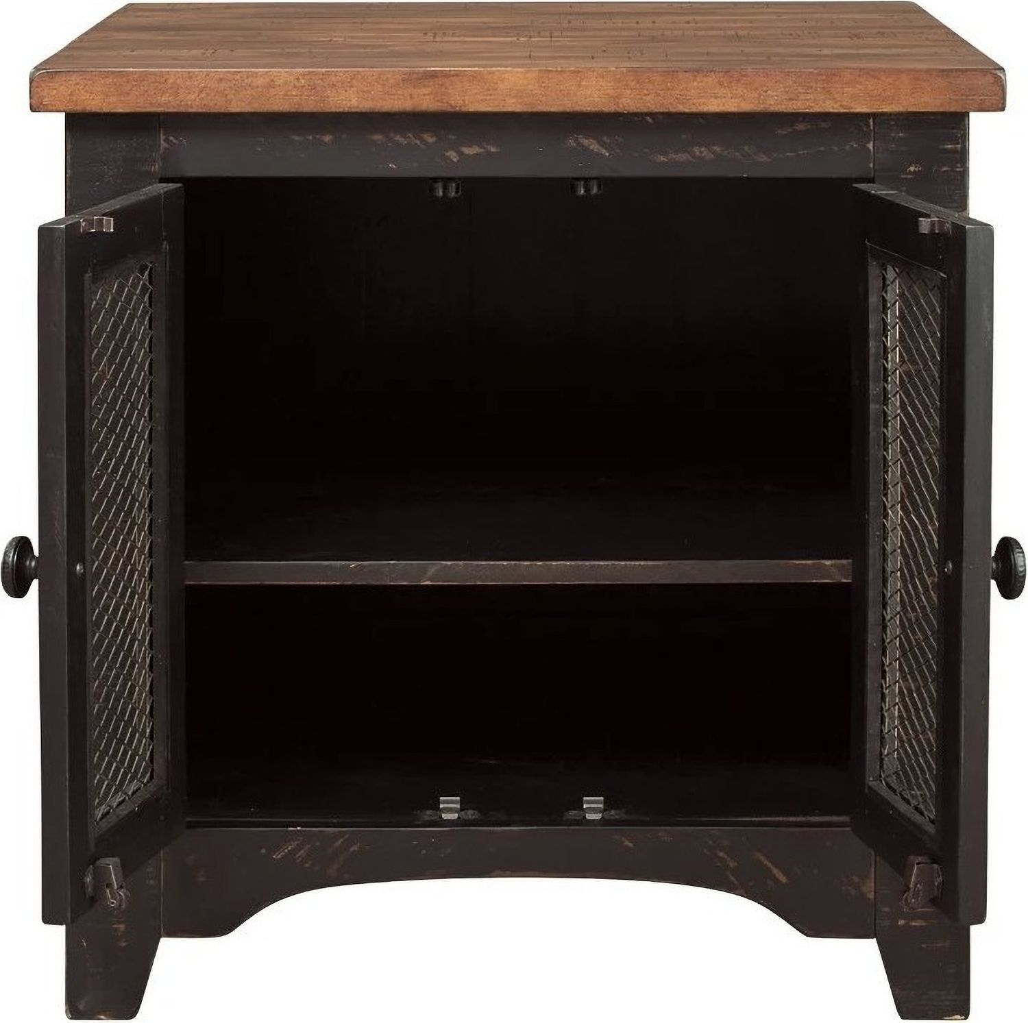 Valebeck Black and Brown Rectangular End Table T4683