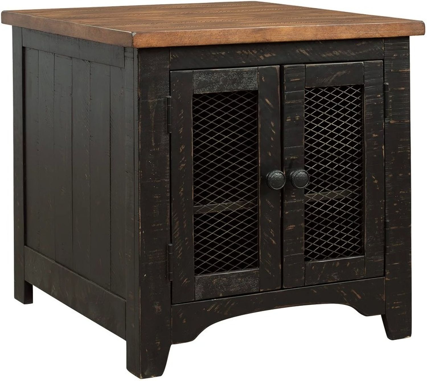 Valebeck Black and Brown Rectangular End Table T4683