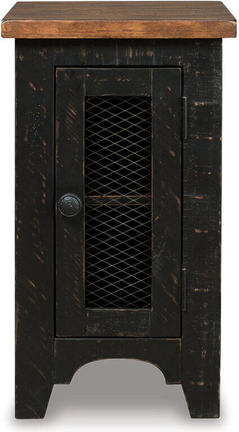Valebeck Black and Brown Chair Side End Table T4687