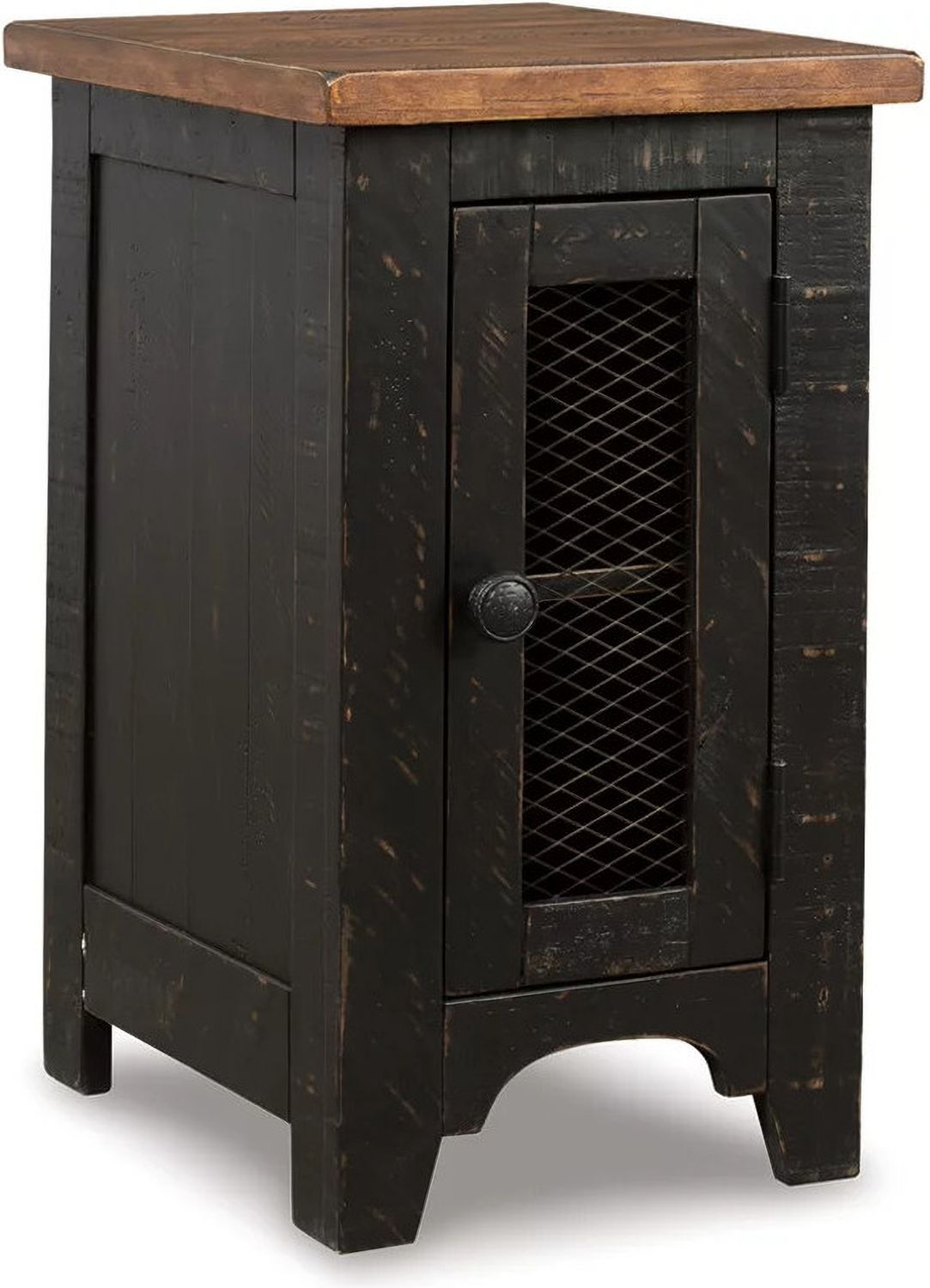Valebeck Black and Brown Chair Side End Table T4687