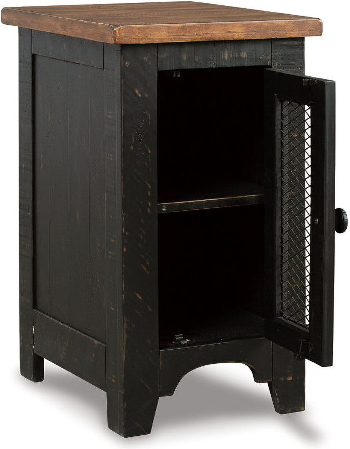 Valebeck Black and Brown Chair Side End Table T4687