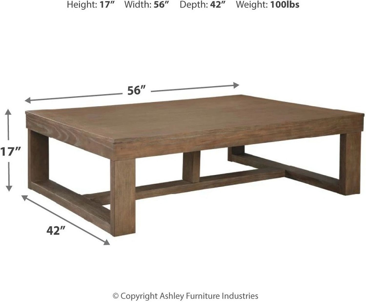 Cariton Gray Rectangular Cocktail Table T4711