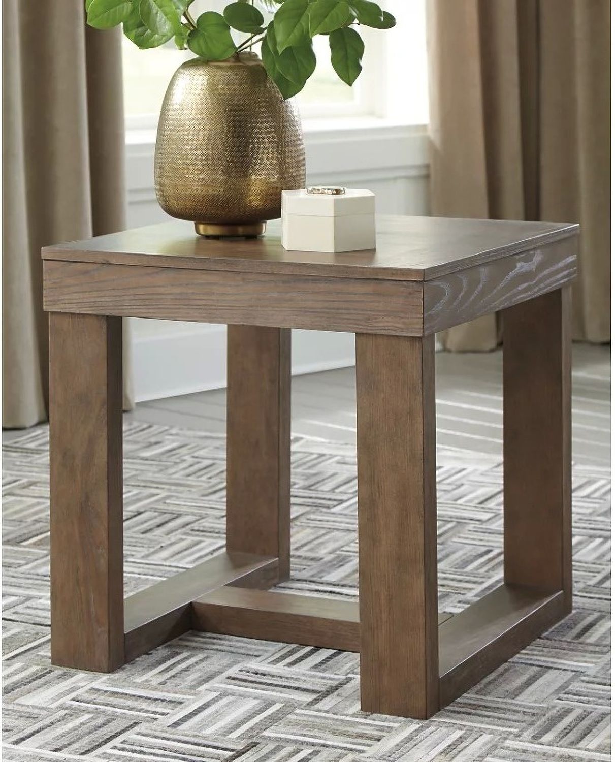 Cariton Gray Square End Table T4712