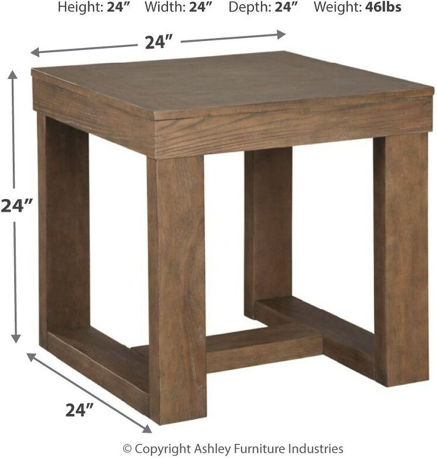 Cariton Gray Square End Table T4712