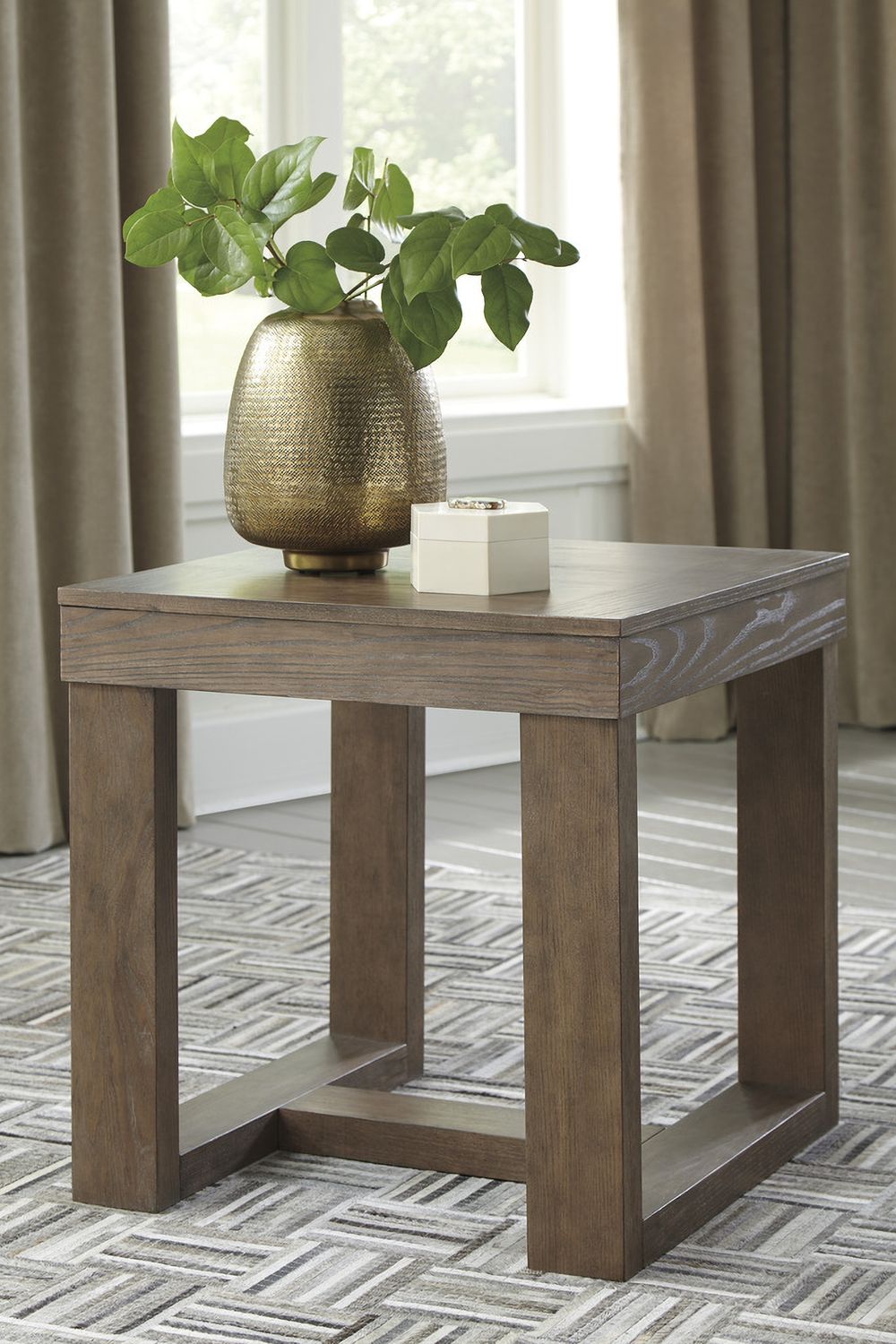 Cariton Gray Square End Table T4712
