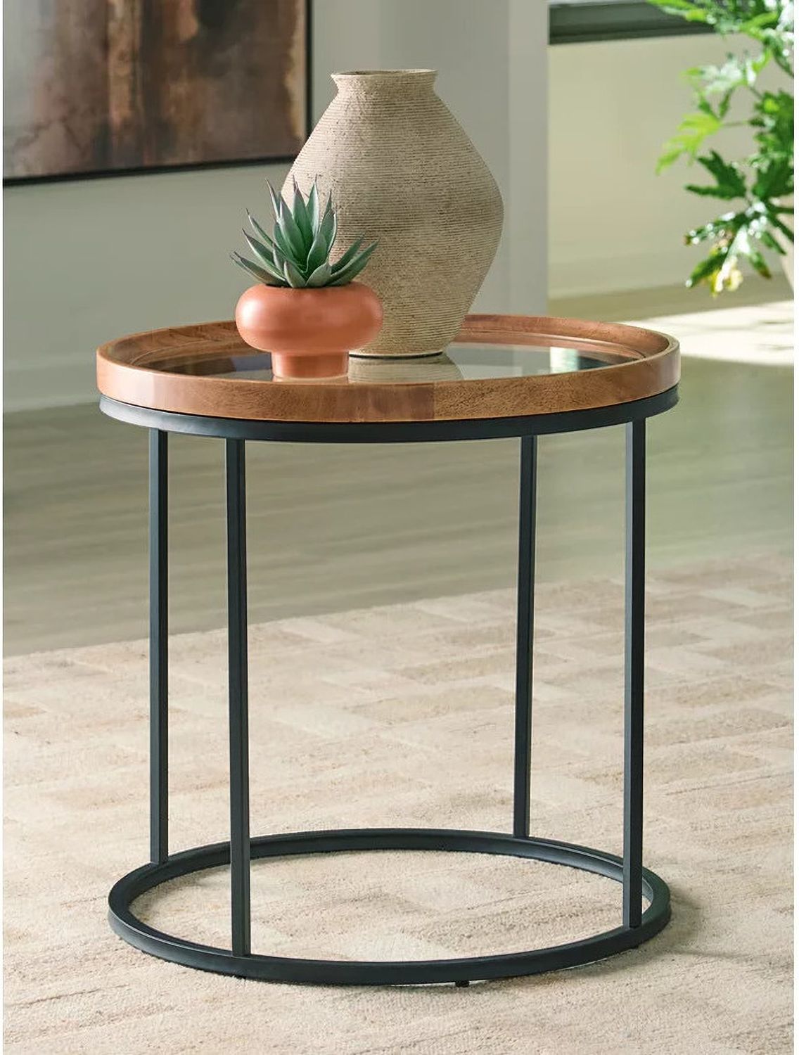 Noraluna End Table In Medium Brown T5026