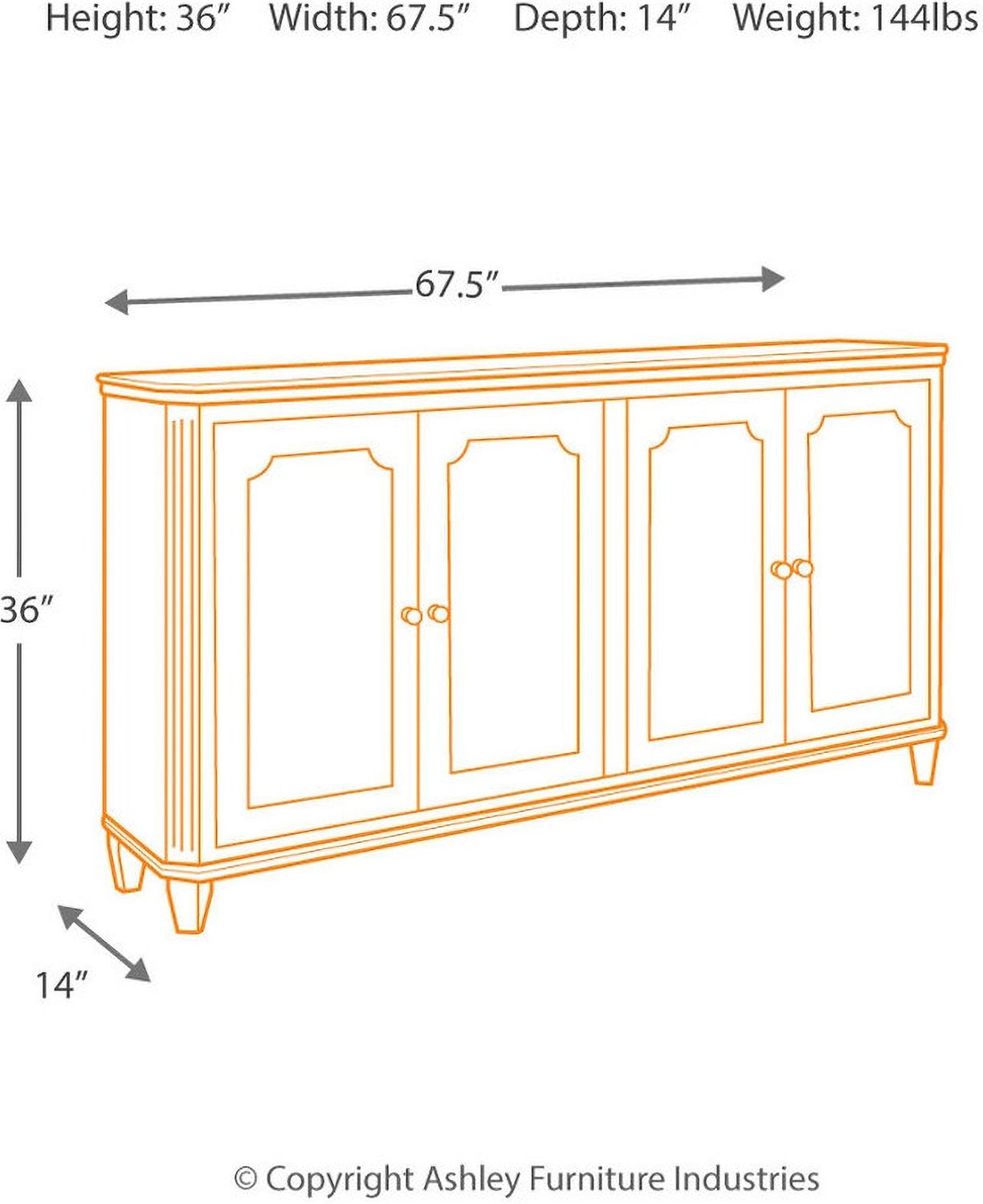 Mirimyn Antique White Door Accent Cabinet T505560