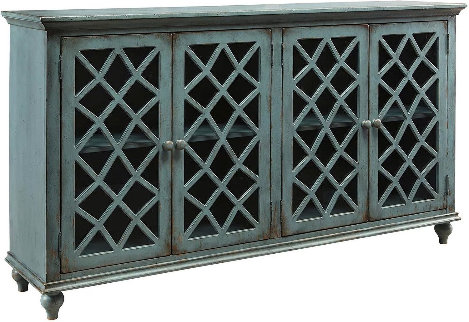 Mirimyn Antique Teal Door Accent Cabinet T505762