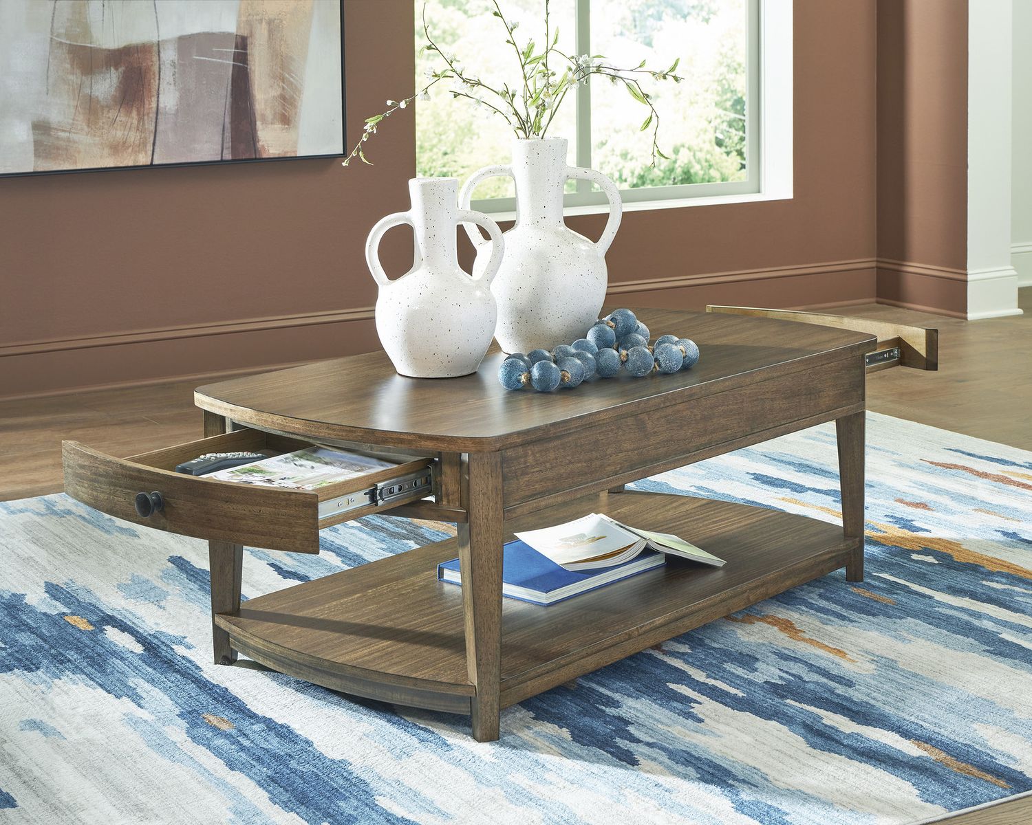 Burkbyer Coffee Table In Brown T5131