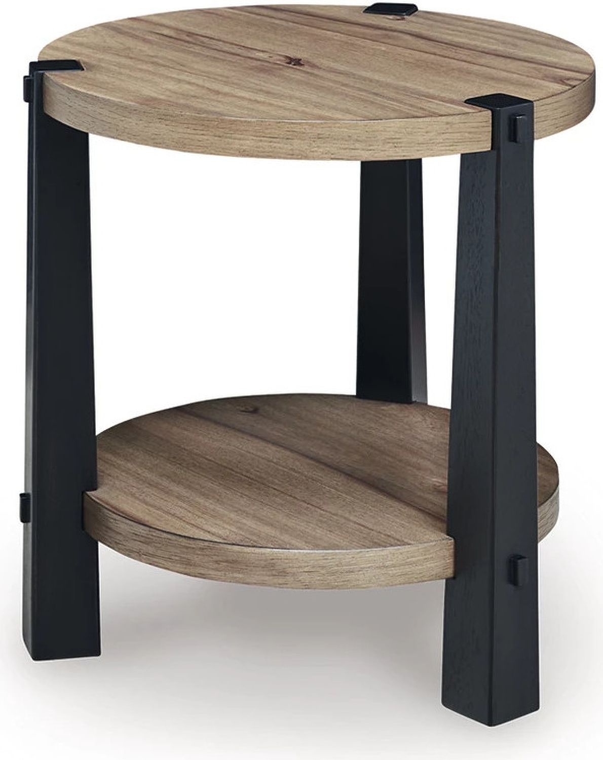 Ridgester End Table In Light Brown and Black T5186