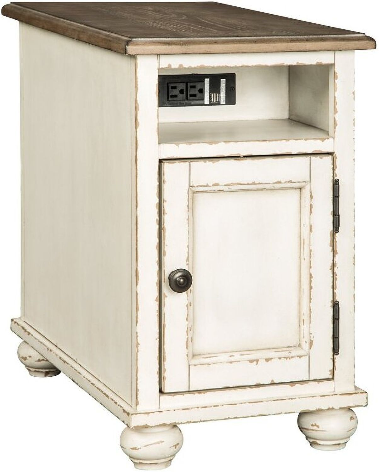 Realyn White And Brown Chairside End Table T5237