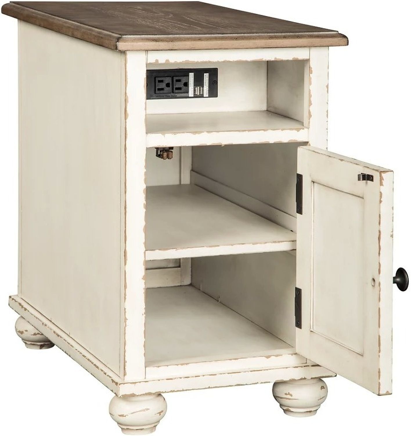 Realyn White And Brown Chairside End Table T5237