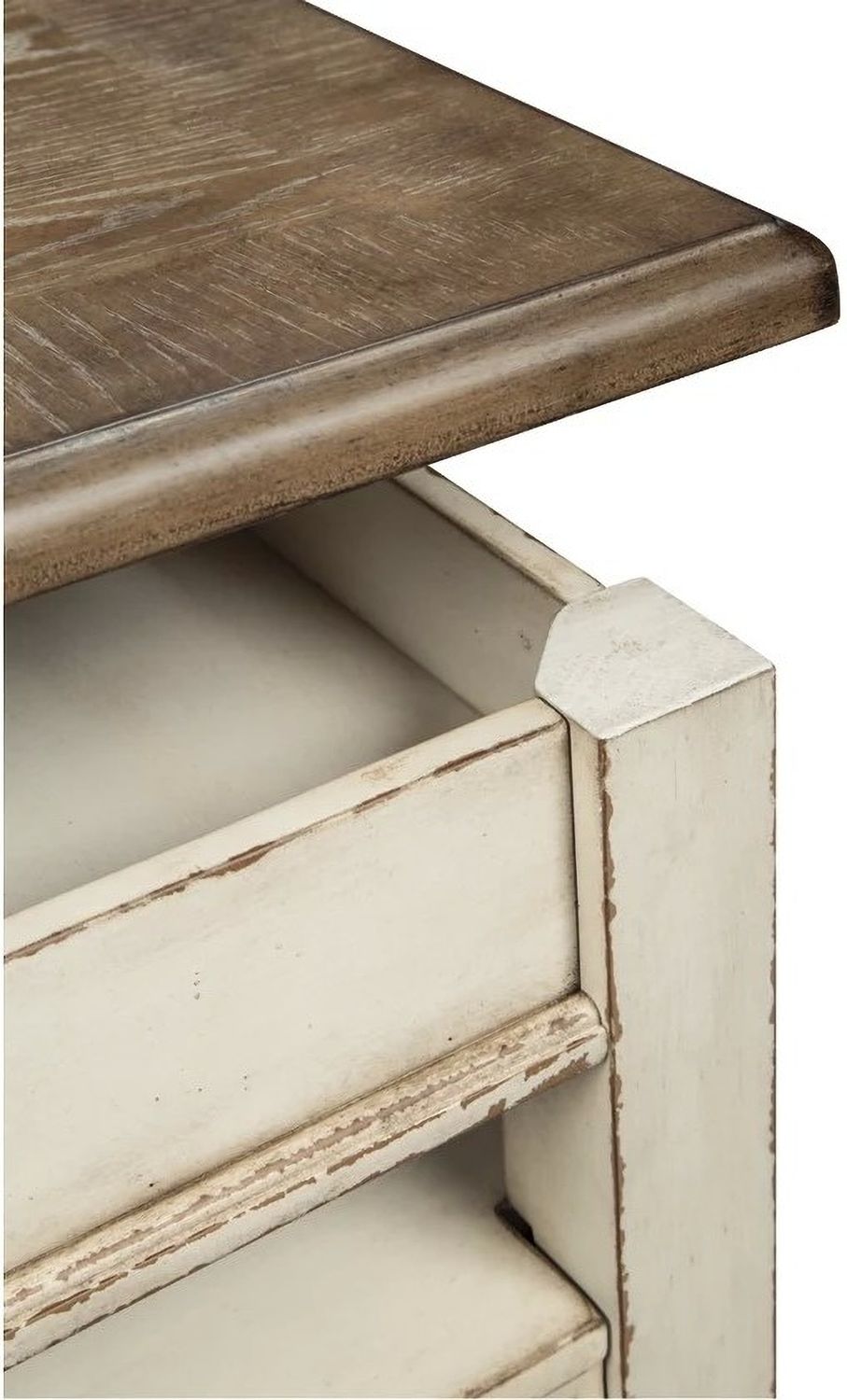 Realyn White And Brown Lift Top Cocktail Table T5239
