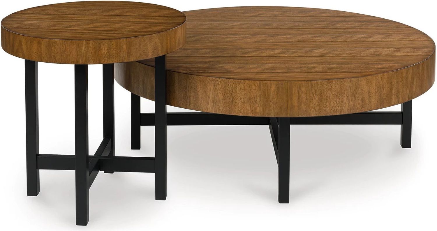 Steenlage Table Set of 2 In Brown and Black T57512
