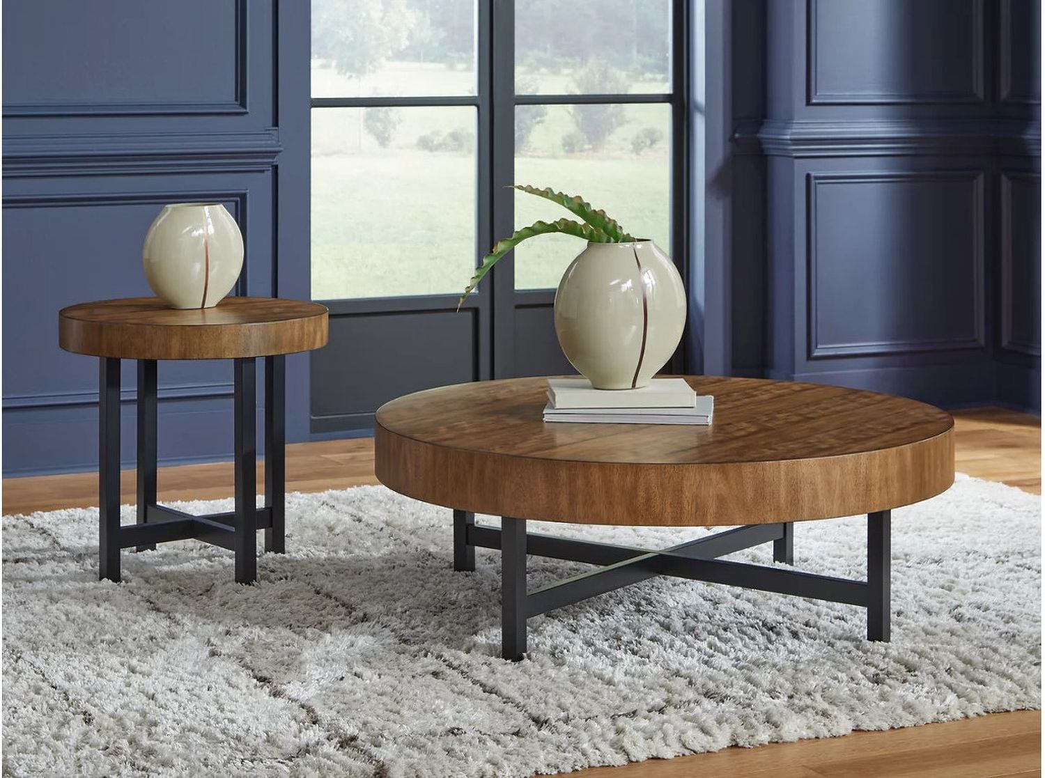 Steenlage Table Set of 2 In Brown and Black T57512