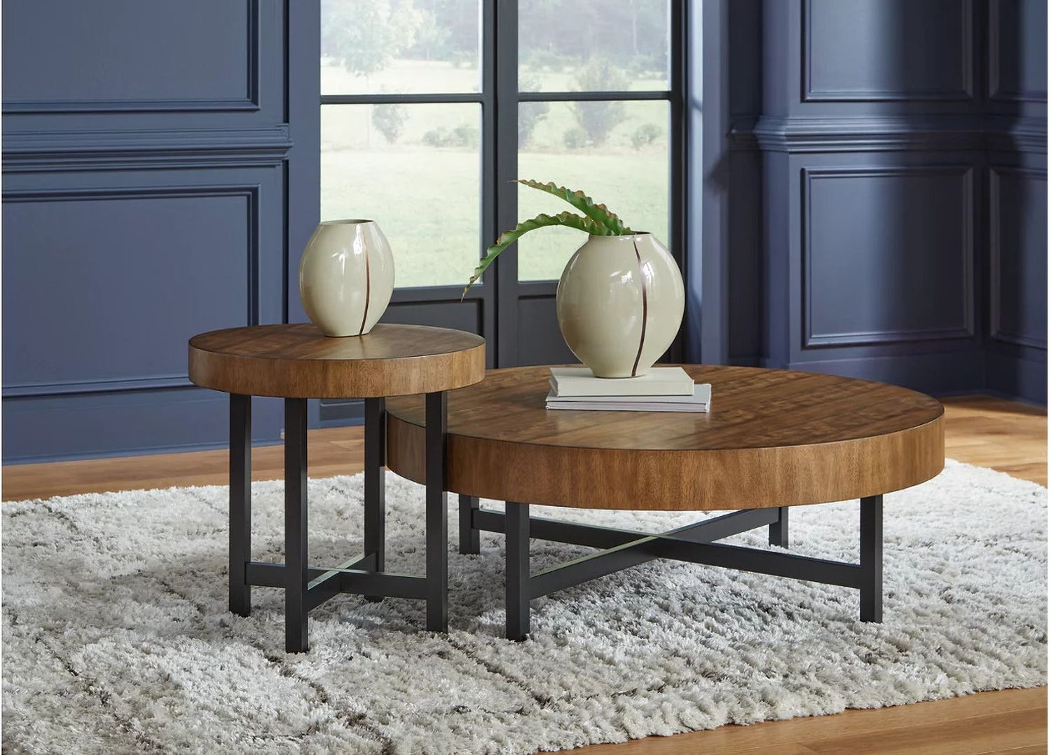 Steenlage Table Set of 2 In Brown and Black T57512
