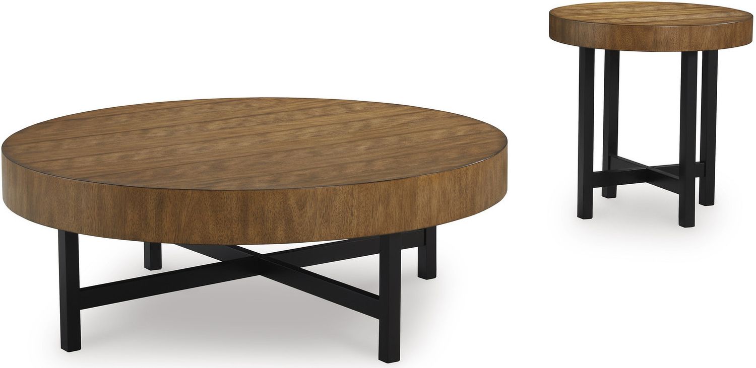 Steenlage Table Set of 2 In Brown and Black T57512