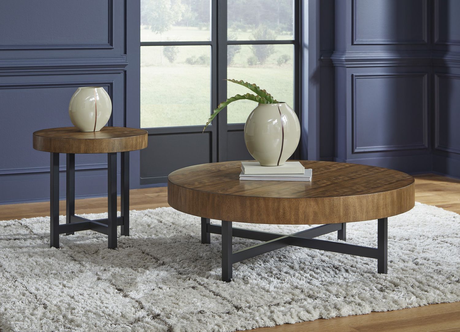 Steenlage Table Set of 2 In Brown and Black T57512