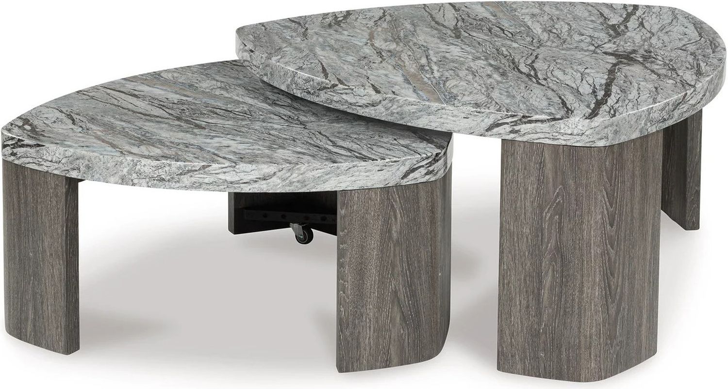 Surmour Stacked Coffee Table In Gray and Brown T6000